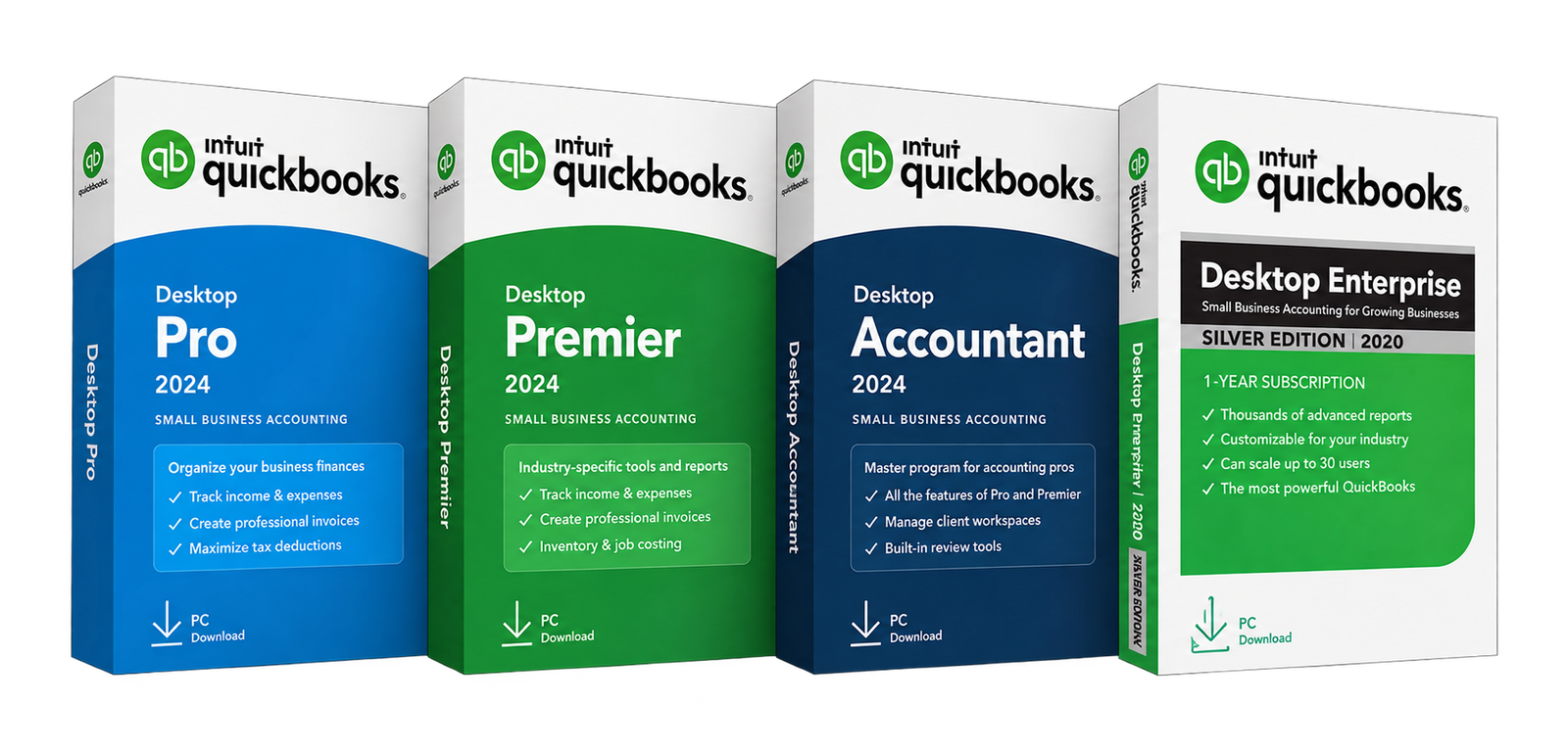 QuickBooks Desktop Pro, Premier, Accountant, and Enterprise editions